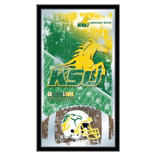 Kentucky State University 15" x 26" Football Wall Mirror - Black Wood Frame - Officially Licensed 