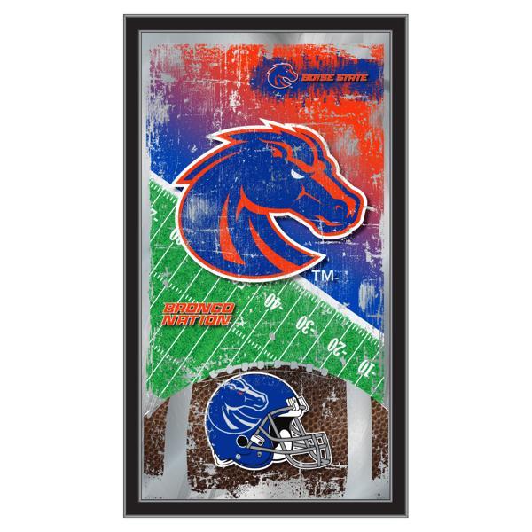 Boise State University 15" x 26" Football Wall Mirror - Black Wood Frame - Officially Licensed 