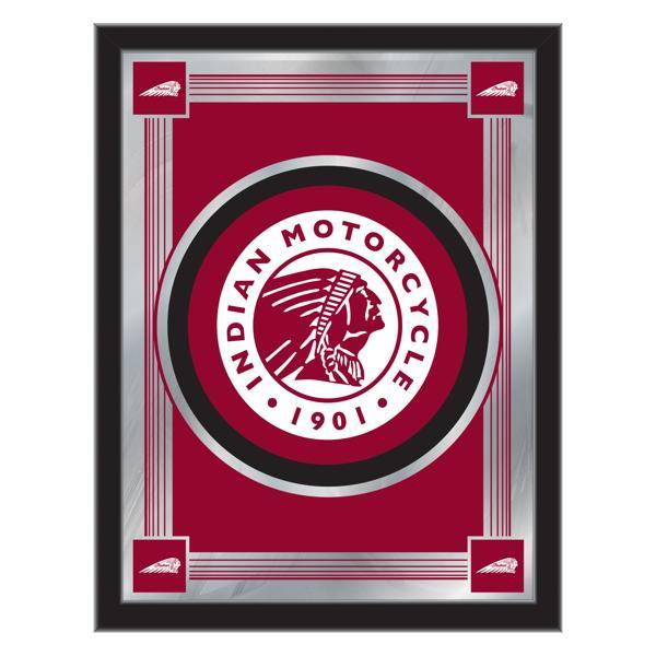 Indian Motorcycle 17" x 22" Logo 2 Wall Mirror - Black Wood Frame - Vibrant Full Color Artwork - Style A 