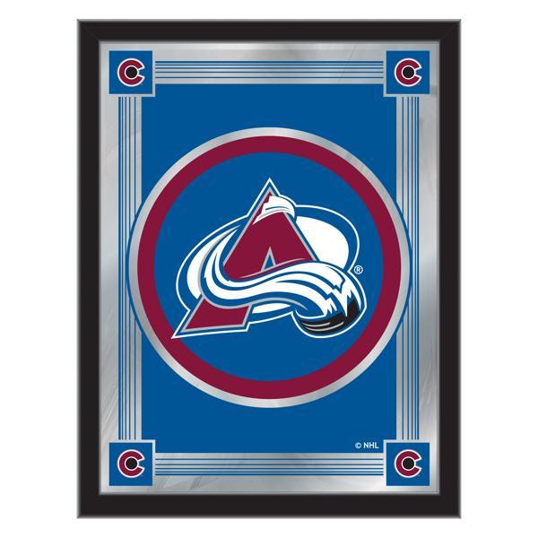 Colorado Avalanche 17" x 22" Logo Wall Mirror - Black Wood Frame - Vibrant Full Color Artwork - Style A 