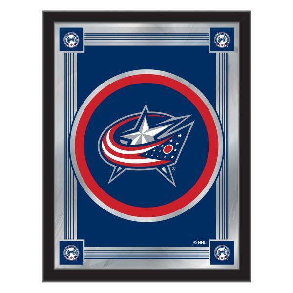 Columbus Blue Jackets 17" x 22" Logo Wall Mirror - Black Wood Frame - Vibrant Full Color Artwork - Style A 