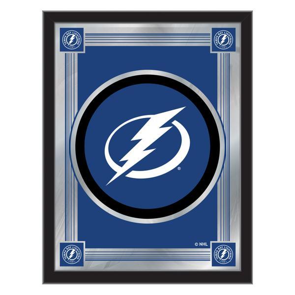 Tampa Bay Lightning 17" x 22" Logo Wall Mirror - Black Wood Frame - Vibrant Full Color Artwork - Style A 