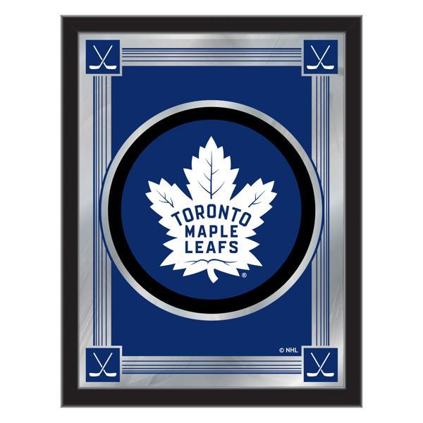 Toronto Maple Leafs 17" x 22" Logo Wall Mirror - Black Wood Frame - Vibrant Full Color Artwork - Style A 