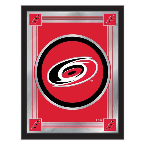 Carolina Hurricanes 17" x 22" Logo Wall Mirror - Black Wood Frame - Vibrant Full Color Artwork - Style A 