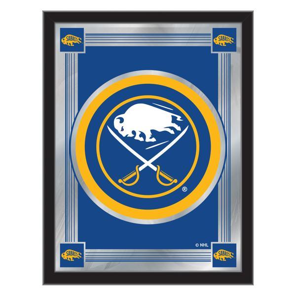 Buffalo Sabres 17" x 22" Logo Wall Mirror - Black Wood Frame - Vibrant Full Color Artwork - Style A 
