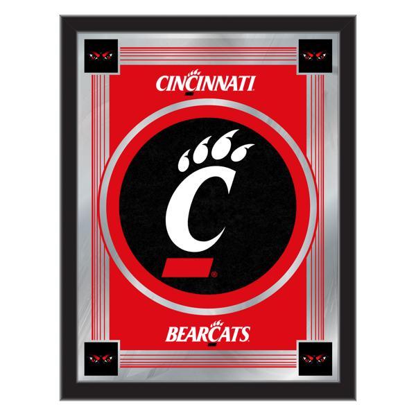 University of Cincinnati 17" x 22" Logo Wall Mirror - Black Wood Frame - Vibrant Full Color Artwork - Style A 