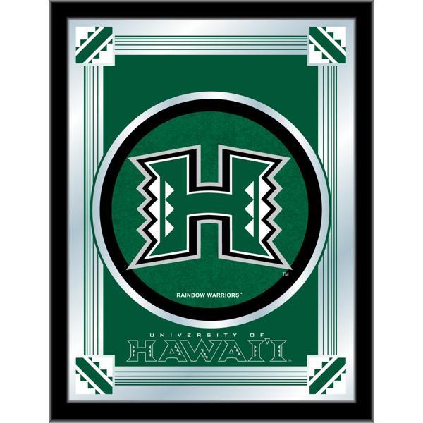University of Hawaii 17" x 22" Logo Wall Mirror - Black Wood Frame - Vibrant Full Color Artwork - Style A 