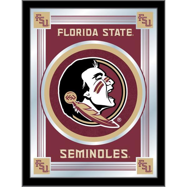 Florida State Head 17" x 22" Logo 3 Wall Mirror - Black Wood Frame - Vibrant Full Color Artwork - Style A 