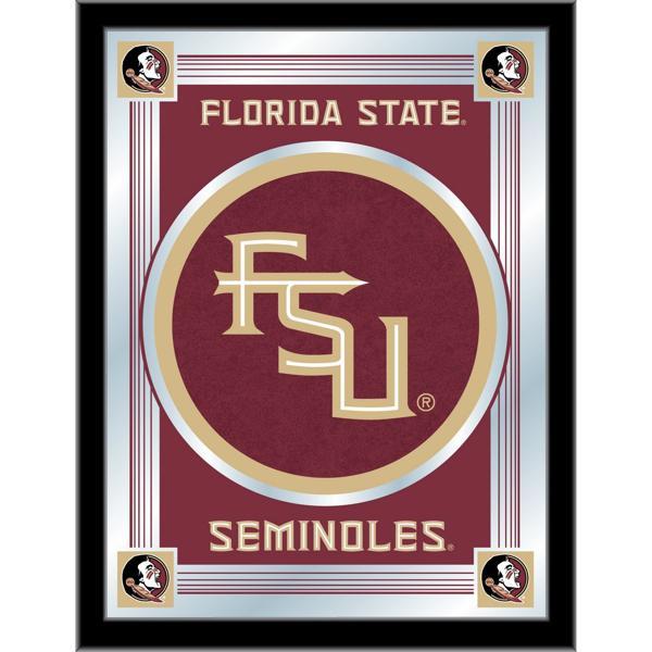 Florida State Script 17" x 22" Logo 2 Wall Mirror - Black Wood Frame - Vibrant Full Color Artwork - Style A 