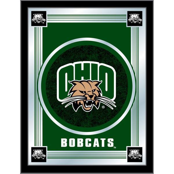 Ohio University 17" x 22" Logo Wall Mirror - Black Wood Frame - Vibrant Full Color Artwork - Style A 