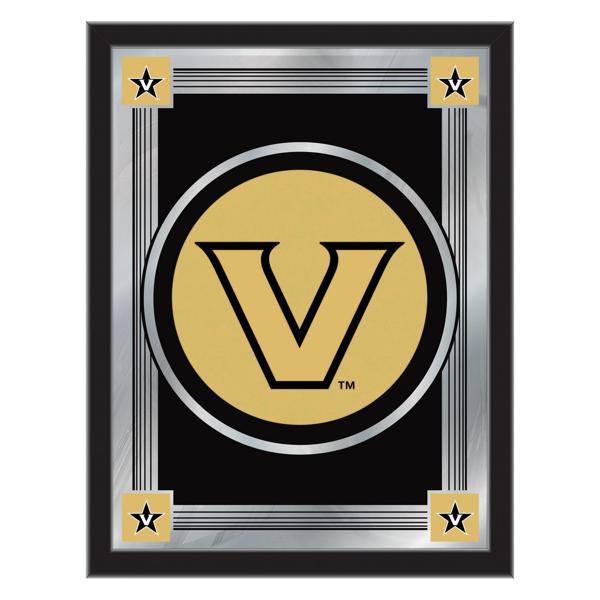 Vanderbilt University 17" x 22" Logo Wall Mirror - Black Wood Frame - Vibrant Full Color Artwork - Style A 