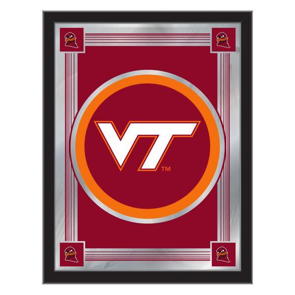 Virginia Tech University 17" x 22" Logo Wall Mirror - Black Wood Frame - Vibrant Full Color Artwork - Style A 