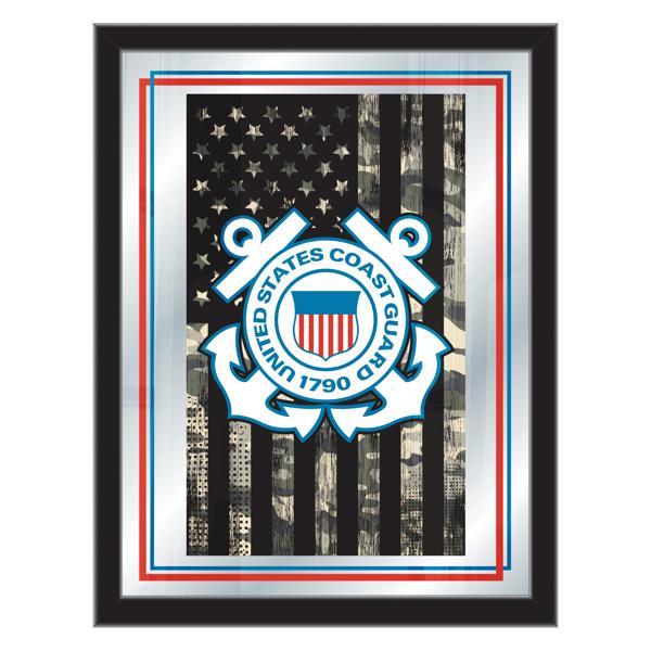 United States Coast Guard 17" x 22" Logo Wall Mirror - Black Wood Frame - Vibrant Full Color Artwork - Style A 