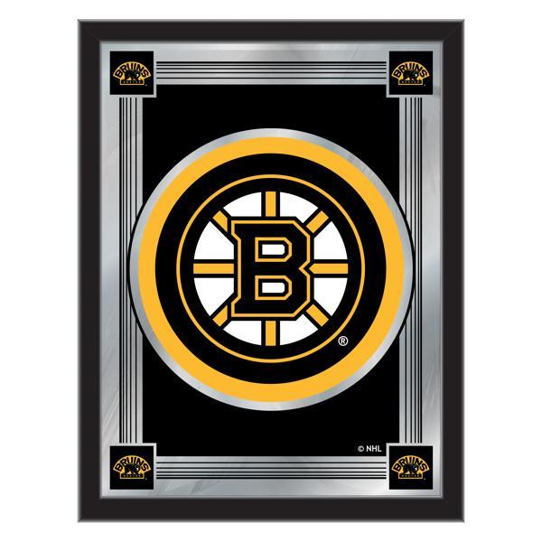 Boston Bruins 17" x 22" Logo Wall Mirror - Black Wood Frame - Vibrant Full Color Artwork - Style A 