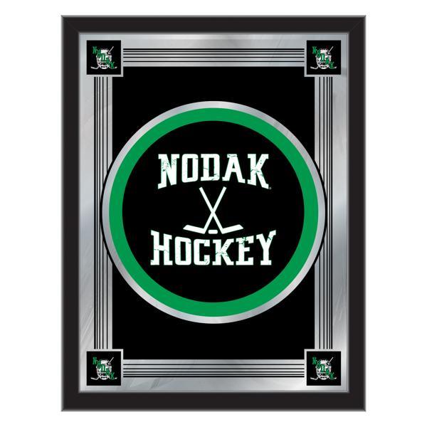 University of North Dakota Hockey 17" x 22" Logo Wall Mirror - Black Wood Frame - Vibrant Full Color Artwork - Style A 