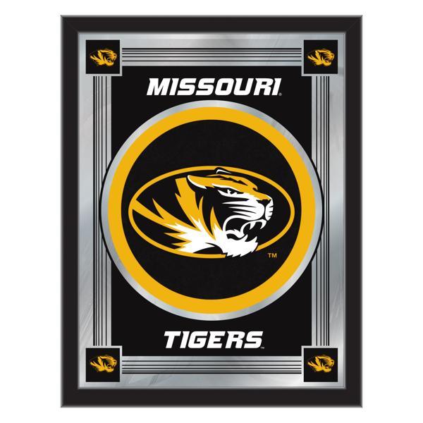 University of Missouri 17" x 22" Logo Wall Mirror - Black Wood Frame - Vibrant Full Color Artwork - Style A 