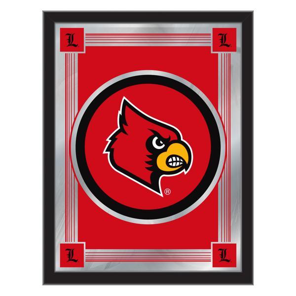 University of Louisville 17" x 22" Logo Wall Mirror - Black Wood Frame - Vibrant Full Color Artwork - Style A 
