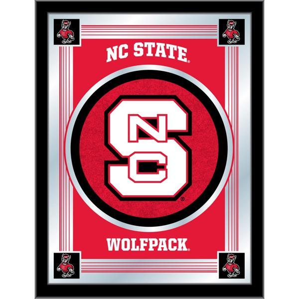 North Carolina State University 17" x 22" Logo Wall Mirror - Black Wood Frame - Vibrant Full Color Artwork - Style A 