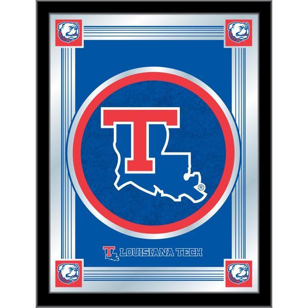 Louisiana Tech University 17" x 22" Logo Wall Mirror - Black Wood Frame - Vibrant Full Color Artwork - Style A 