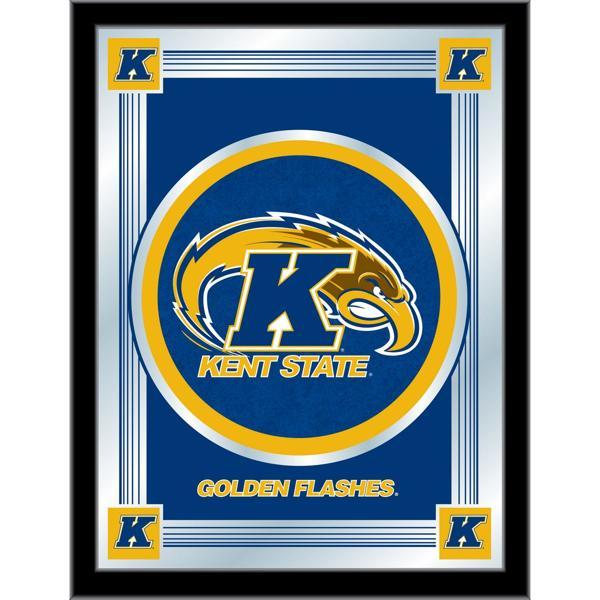 Kent State University 17" x 22" Logo Wall Mirror - Black Wood Frame - Vibrant Full Color Artwork - Style A 