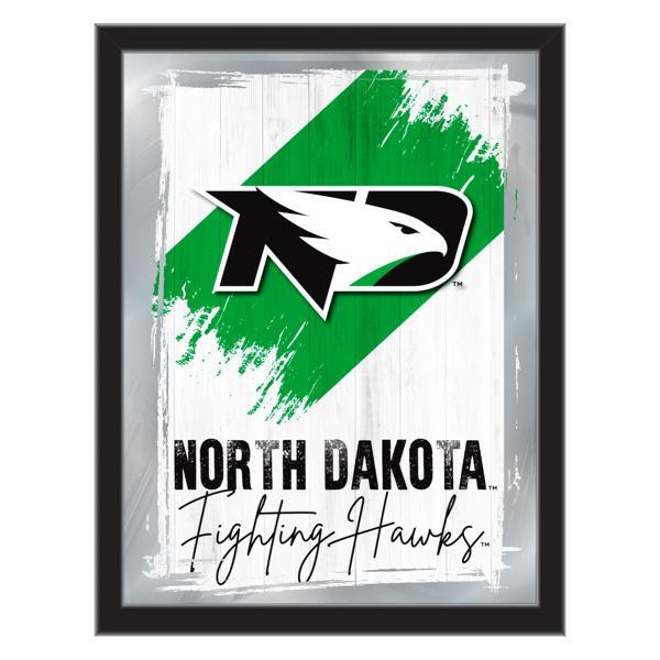University of North Dakota 17" x 22" Logo Wall Mirror - Black Wood Frame - Vibrant Full Color Artwork - Style B 