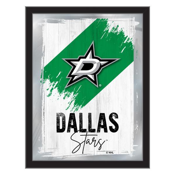 Dallas Stars 17" x 22" Logo Wall Mirror - Black Wood Frame - Vibrant Full Color Artwork - Style B 