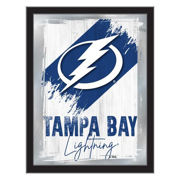 Tampa Bay Lightning 17" x 22" Logo Wall Mirror - Black Wood Frame - Vibrant Full Color Artwork - Style B 