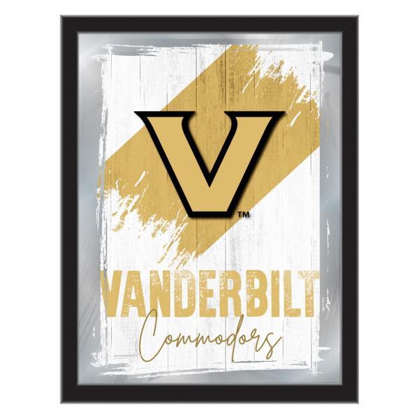 Vanderbilt University 17" x 22" Logo Wall Mirror - Black Wood Frame - Vibrant Full Color Artwork - Style B 