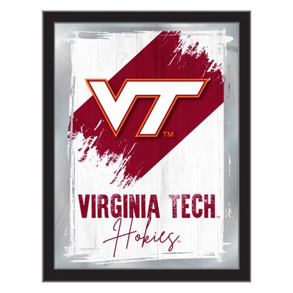 Virginia Tech University 17" x 22" Logo Wall Mirror - Black Wood Frame - Vibrant Full Color Artwork - Style B 