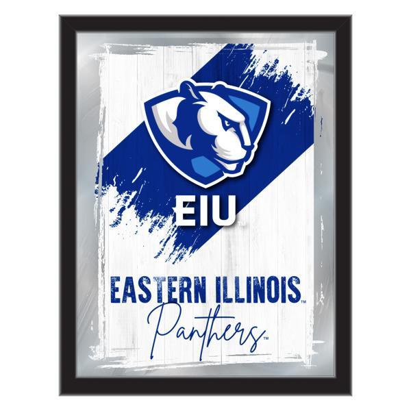 Eastern Illinois University 17" x 22" Logo Wall Mirror - Black Wood Frame - Vibrant Full Color Artwork - Style B 