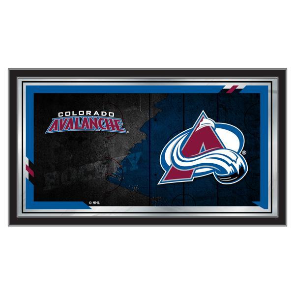 Colorado Avalanche Hockey Collector 15" x 26" Mirror - Black Wrapped Wood Frame - Made in the USA 