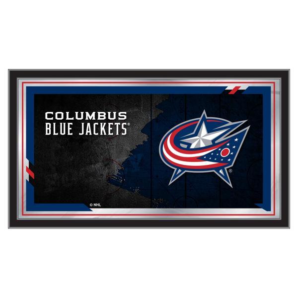 Columbus Blue Jackets Hockey Collector 15" x 26" Mirror - Black Wrapped Wood Frame - Made in the USA 