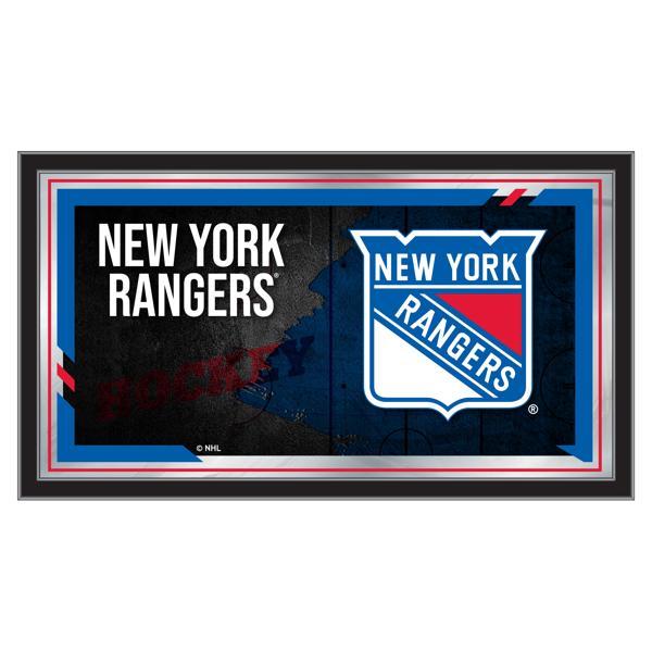New York Rangers Hockey Collector 15" x 26" Mirror - Black Wrapped Wood Frame - Made in the USA 