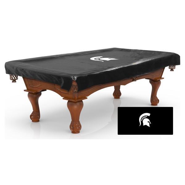 Michigan State University Logo Pool Table Cover - Black - Commercial Grade Marine Vinyl 
