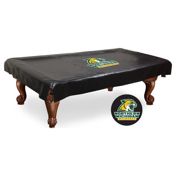 Northern Michigan University Logo Pool Table Cover - Black - Commercial Grade Marine Vinyl 