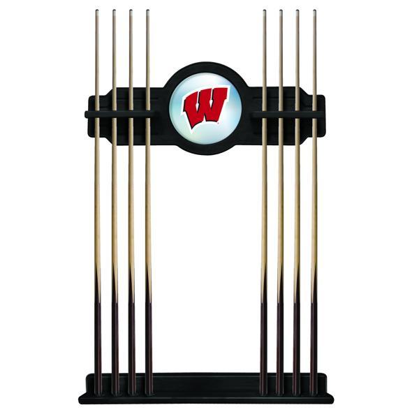 University of Wisconsin W Solid Wood Cue Rack - Logo 3 