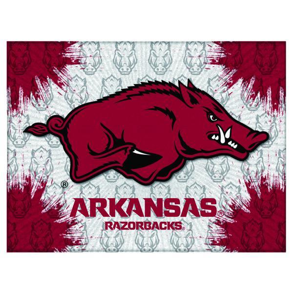 University of Arkansas Logo Canvas Wall Art - Durable, Treated Canvas - Solid Wood Stretcher Frame 