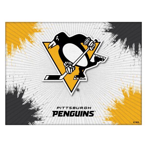 Pittsburgh Penguins Logo Canvas Wall Art - Durable, Treated Canvas - Solid Wood Stretcher Frame 