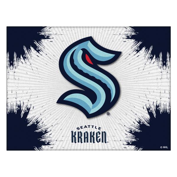 Seattle Kraken Logo Canvas Wall Art - Durable, Treated Canvas - Solid Wood Stretcher Frame 