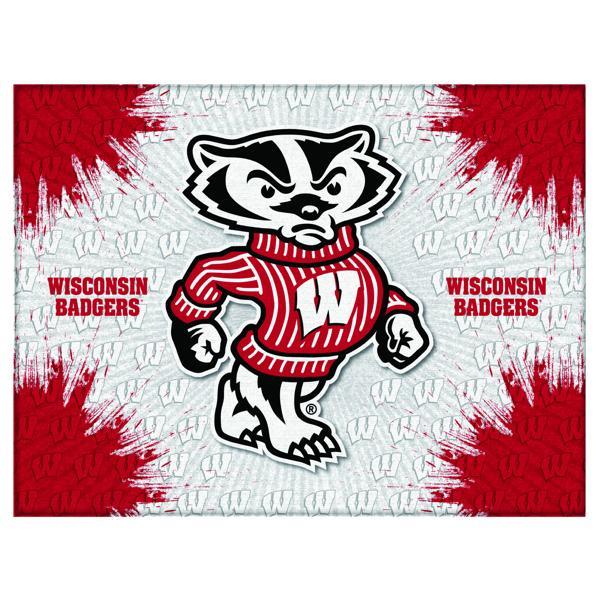 University of Wisconsin Badger Logo 2 Logo Canvas Wall Art - Durable, Treated Canvas - Solid Wood Stretcher Frame 