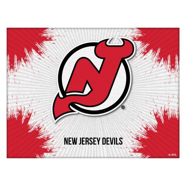 New Jersey Devils Logo Canvas Wall Art - Durable, Treated Canvas - Solid Wood Stretcher Frame 