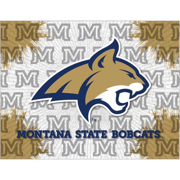Montana State University Logo Canvas Wall Art - Durable, Treated Canvas - Solid Wood Stretcher Frame 