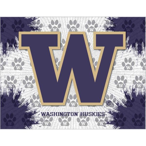 University of Washington Logo Canvas Wall Art - Durable, Treated Canvas - Solid Wood Stretcher Frame 
