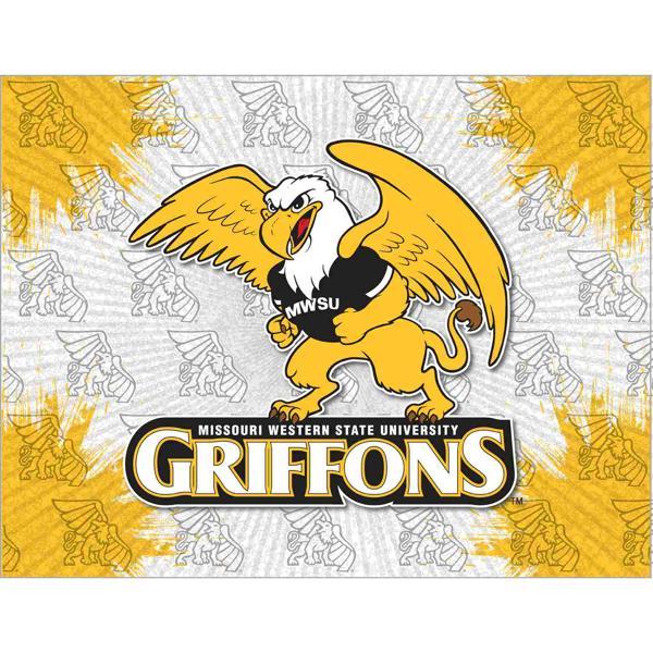 Missouri Western State University Logo Canvas Wall Art - Durable, Treated Canvas - Solid Wood Stretcher Frame 