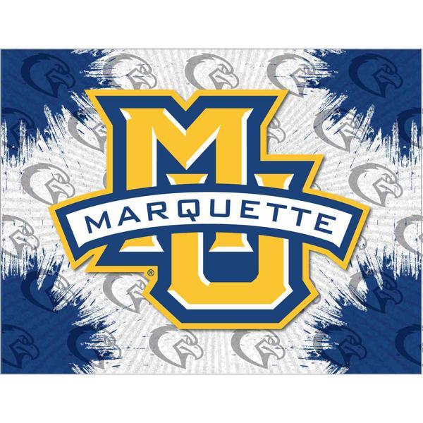 Marquette University Logo Canvas Wall Art - Durable, Treated Canvas - Solid Wood Stretcher Frame 