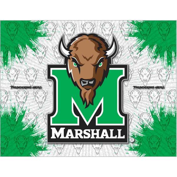 Marshall University Logo Canvas Wall Art - Durable, Treated Canvas - Solid Wood Stretcher Frame 