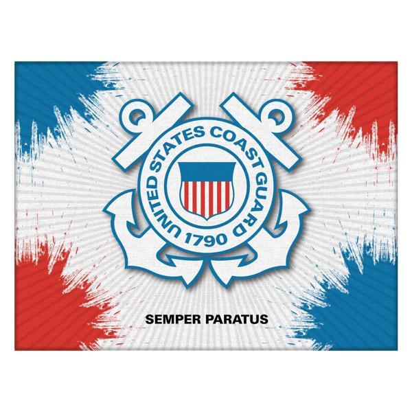 United States Coast Guard Logo Canvas Wall Art - Durable, Treated Canvas - Solid Wood Stretcher Frame 