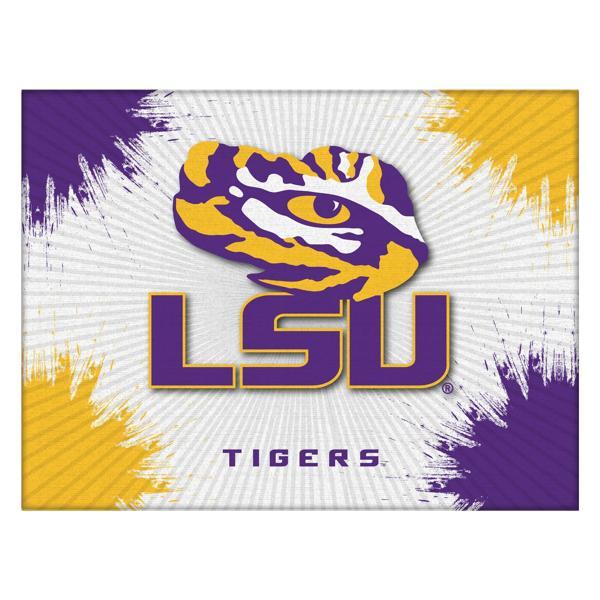 Louisiana State University Logo Canvas Wall Art - Durable, Treated Canvas - Solid Wood Stretcher Frame 