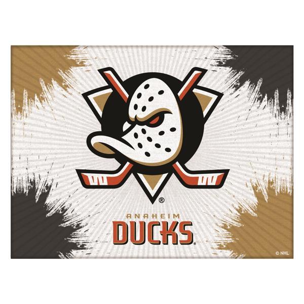 Anaheim Ducks Logo Canvas Wall Art - Durable, Treated Canvas - Solid Wood Stretcher Frame 