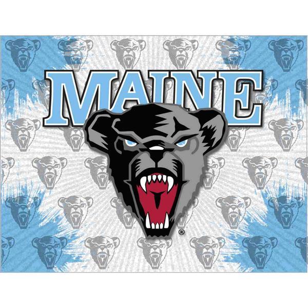 University of Maine Logo Canvas Wall Art - Durable, Treated Canvas - Solid Wood Stretcher Frame 